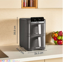 Уред за здравословно готвене, Tefal EY7568E0 Crispy Stack Af Genius+Acc Blk
